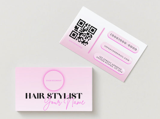Blush Beauty Business Card for Hair Stylists | Custom Digital Design