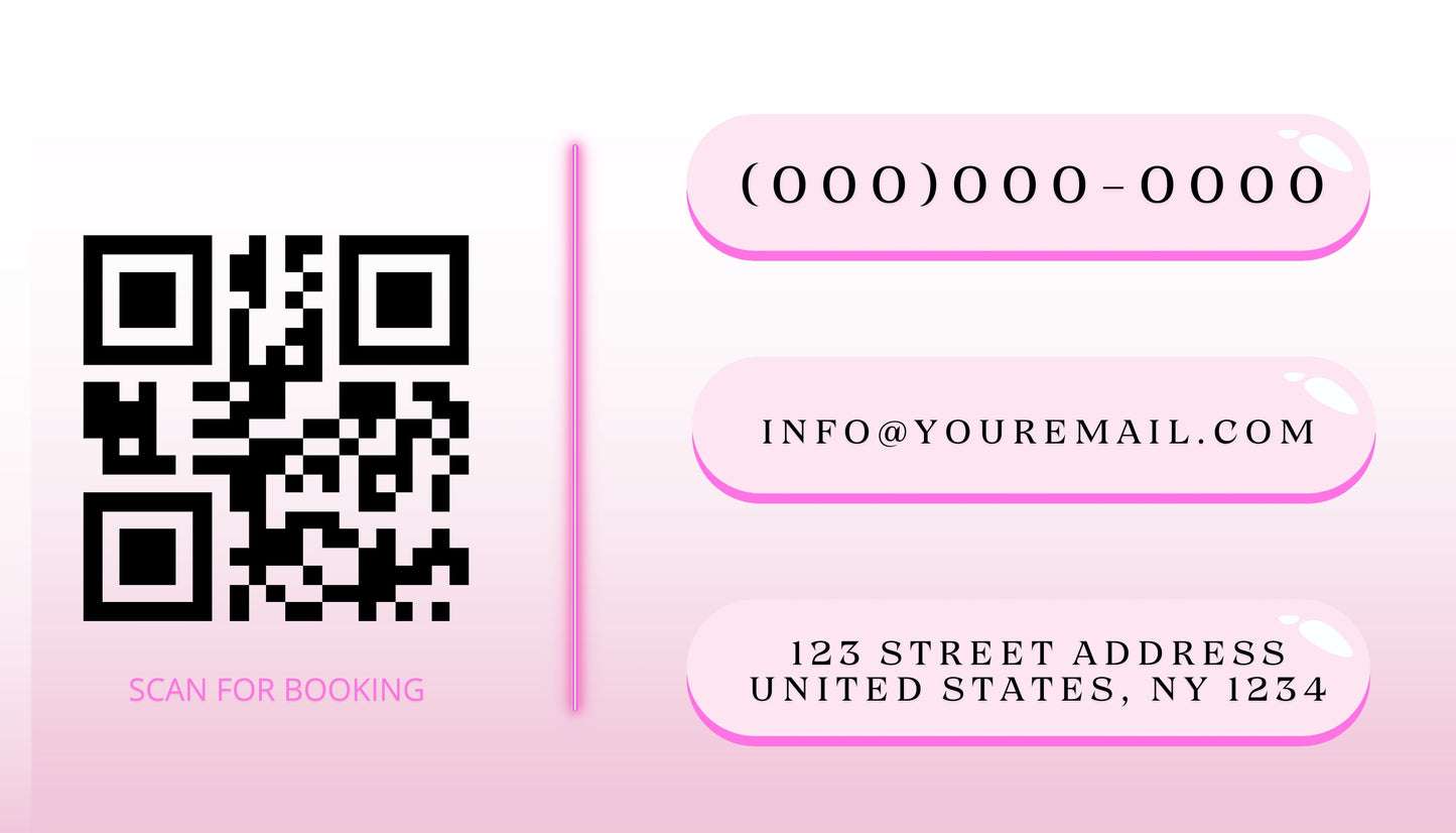 Blush Beauty Business Card for Hair Stylists | Custom Digital Design