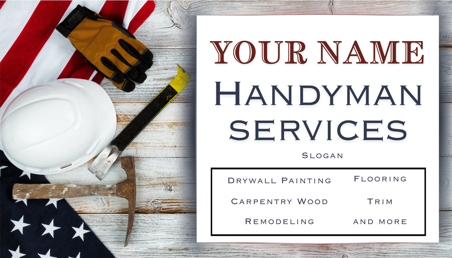 Handyman Services Business Card | Custom Digital Design