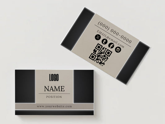 Modern Black & Beige Business Card