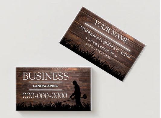 Rustic Landscaping Business Card Design | Custom Digital File