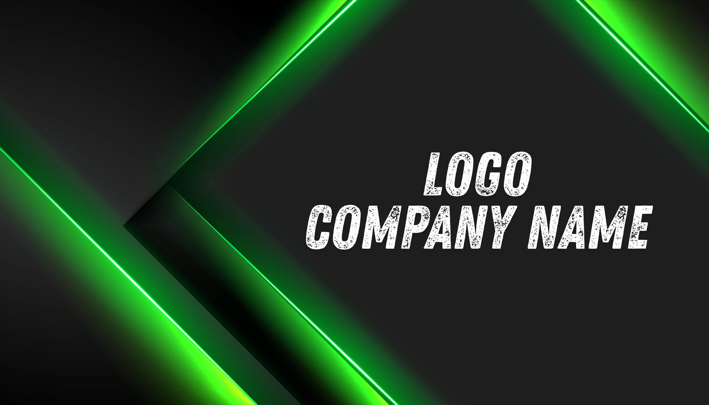 Custom Black & Glowing Green Business Card Design | Personalized Digital File