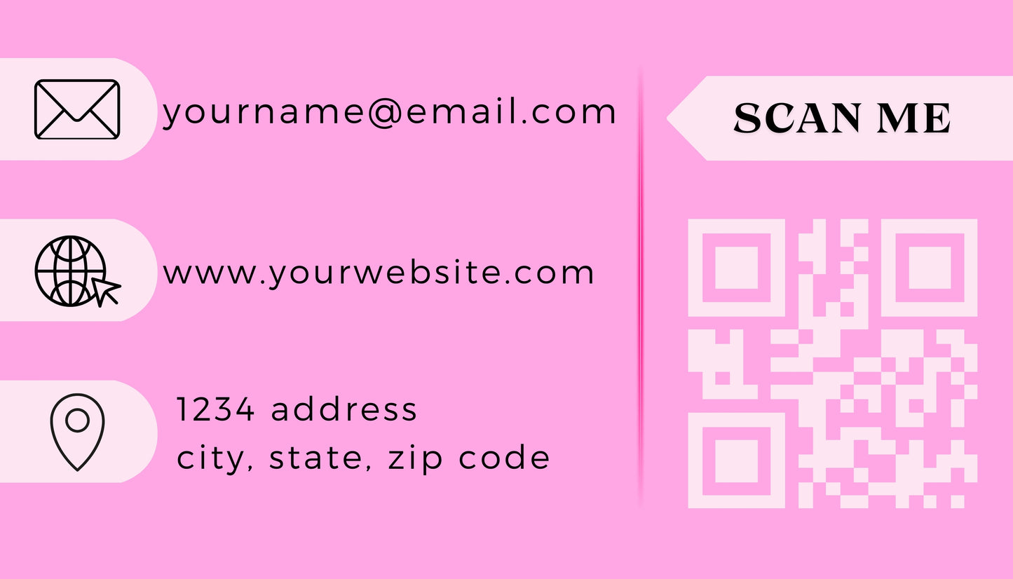 Pretty Pink Business Card | Custom Digital Design