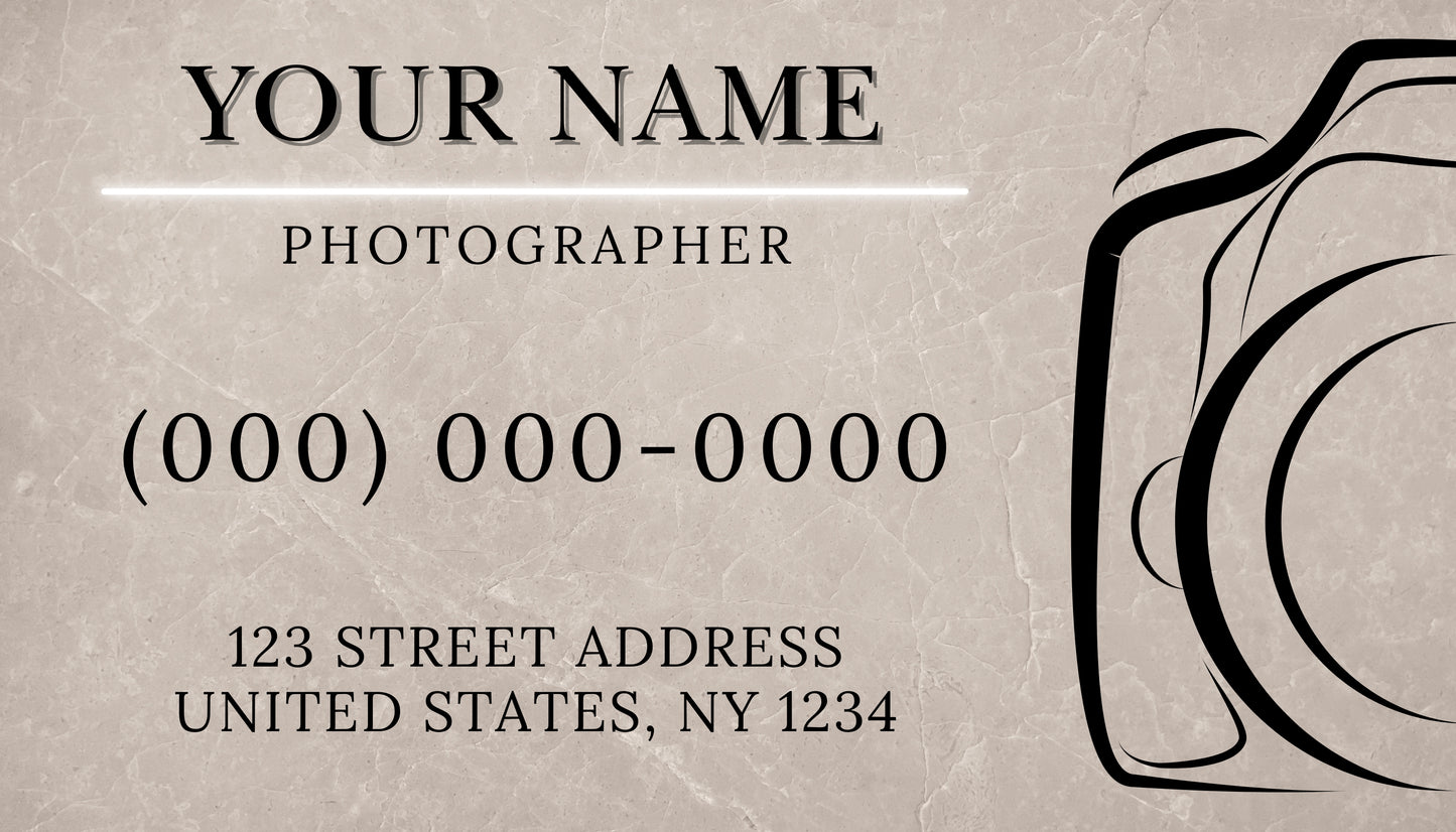 Modern Photographer Business Card | Custom Digital Design