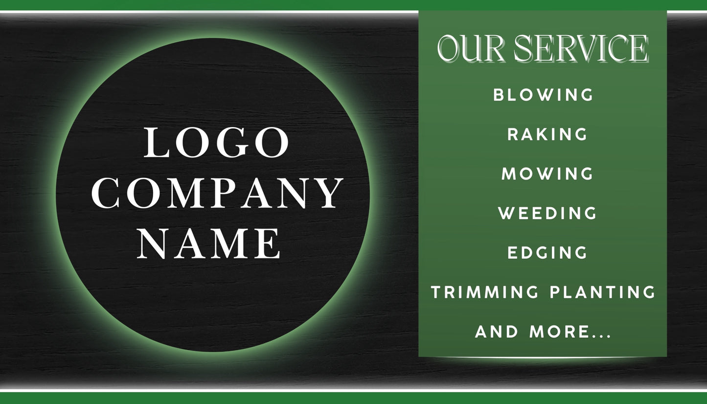 Green & Black Modern Landscaping Business Card | Custom Digital File