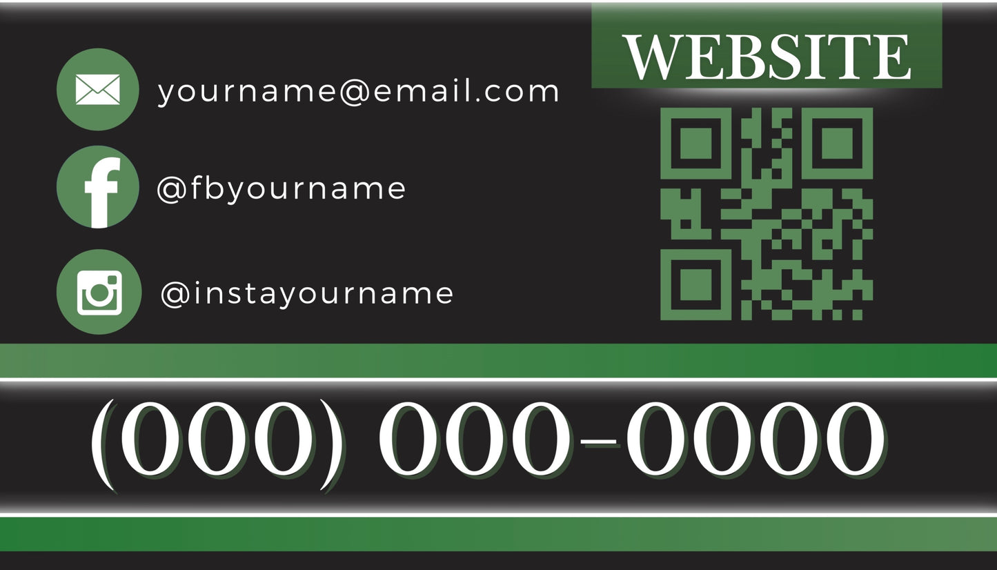 Green & Black Modern Landscaping Business Card | Custom Digital File