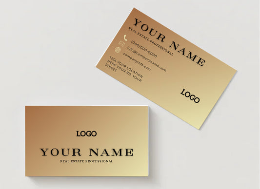Elegant Gold Real Estate Business Card  | Custom Digital Design