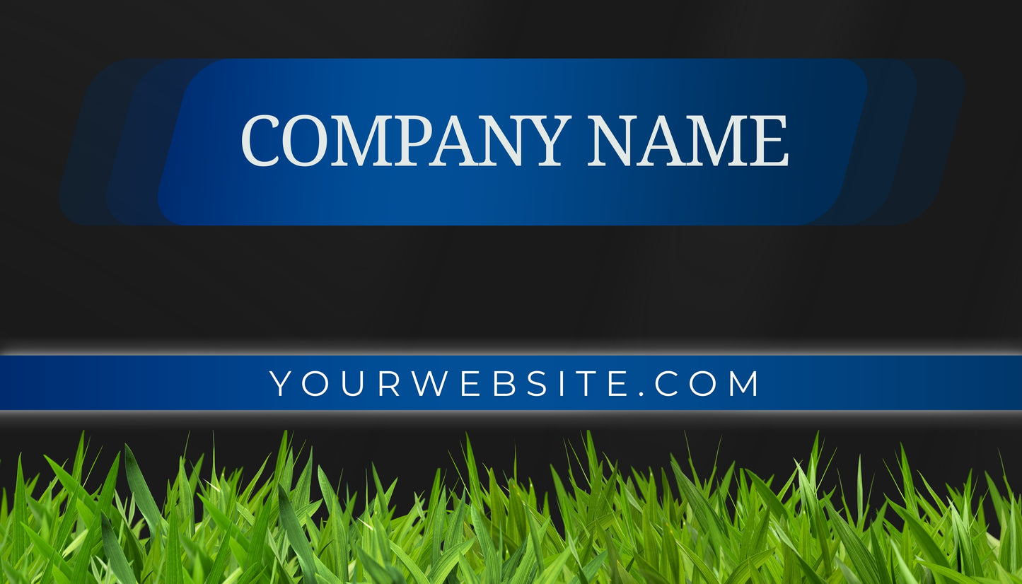 Modern Blue & Black Landscaping Business Card | Custom Digital File