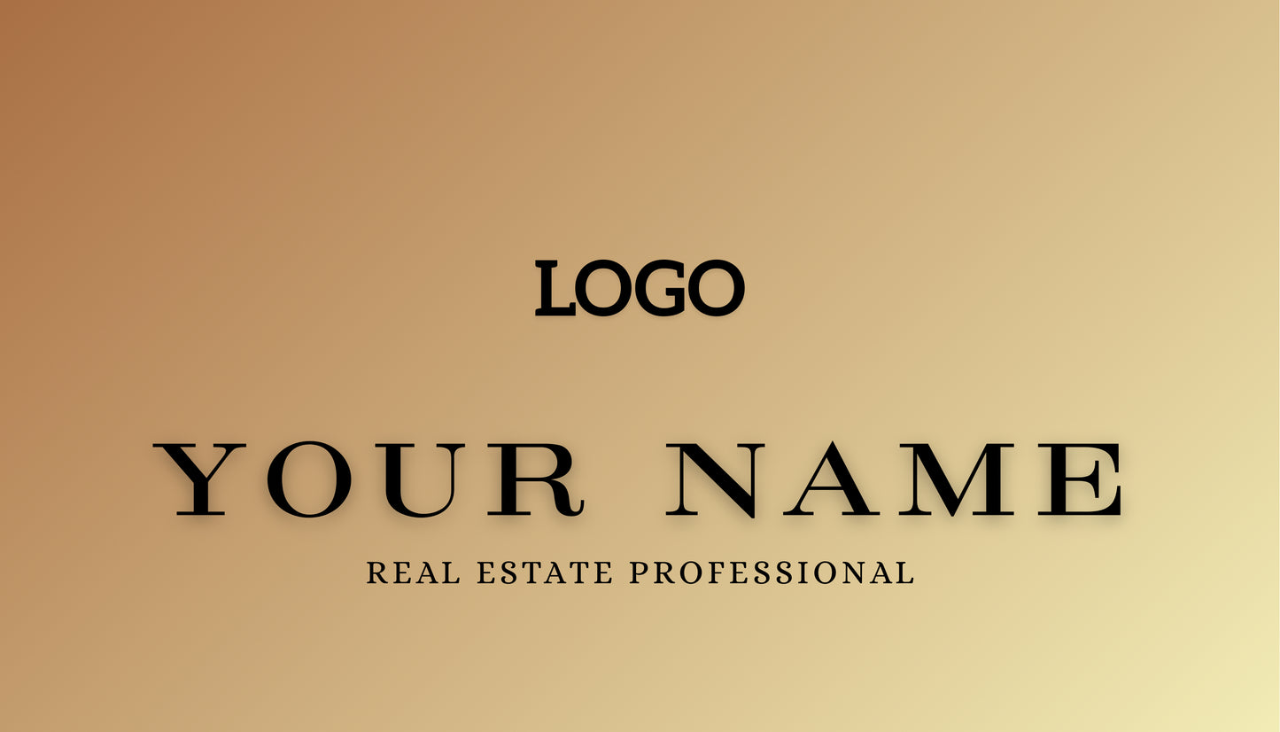 Elegant Gold Real Estate Business Card  | Custom Digital Design